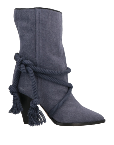 Shop Isabel Marant Woman Ankle Boots Purple Size 8 Cotton