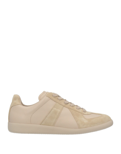 Shop Maison Margiela Man Sneakers Beige Size 6.5 Soft Leather