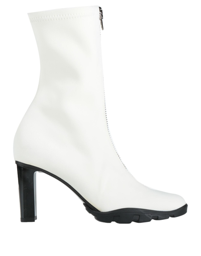 Shop Alexander Mcqueen Woman Ankle Boots White Size 7 Textile Fibers