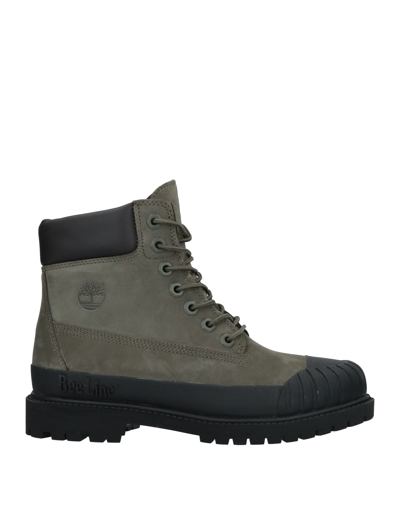 Shop Bee Line X Timberland Woman Ankle Boots Military Green Size 8 Soft Leather, Textile Fibers