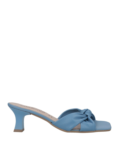 Shop Nila & Nila Woman Sandals Pastel Blue Size 7 Soft Leather