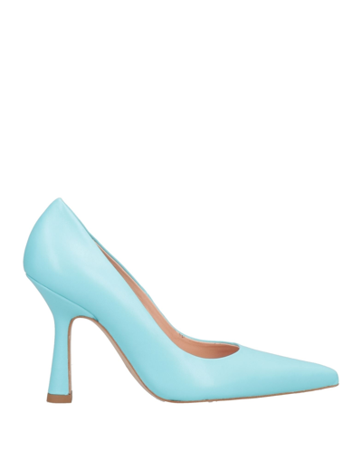 Shop Liu •jo Woman Pumps Turquoise Size 6 Soft Leather In Blue