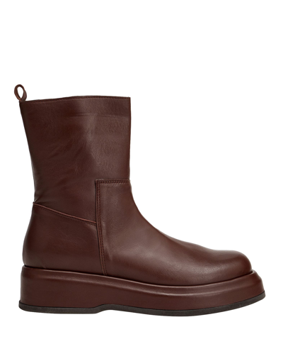 Shop Leonardo Principi Woman Ankle Boots Cocoa Size 7 Ovine Leather In Brown