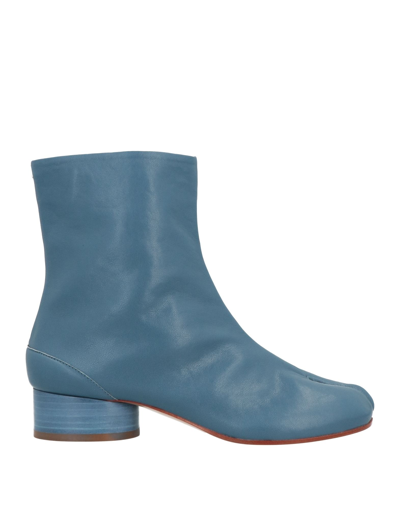 Shop Maison Margiela Woman Ankle Boots Slate Blue Size 6 Soft Leather