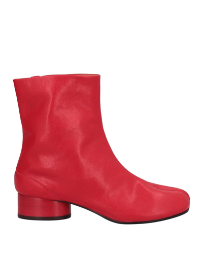 Shop Maison Margiela Woman Ankle Boots Red Size 7 Soft Leather