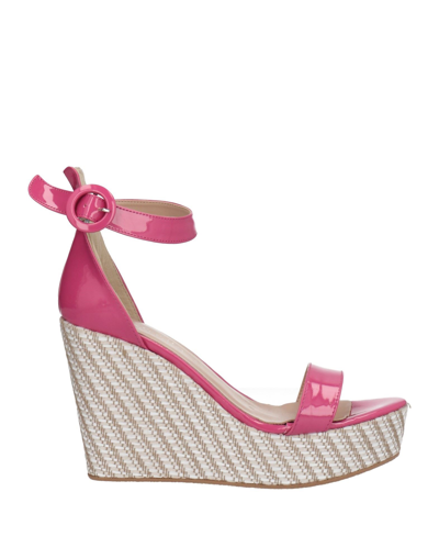Shop Nila & Nila Woman Sandals Fuchsia Size 8 Textile Fibers In Pink