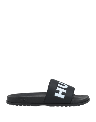 Shop Hugo Man Sandals Black Size 11 Rubber
