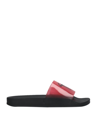 Shop Giuseppe Zanotti Man Sandals Red Size 6 Textile Fibers