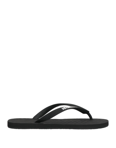 Shop Vetements Woman Toe Strap Sandals Black Size 6 Rubber