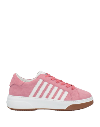 Shop Dsquared2 Woman Sneakers Pink Size 8 Soft Leather