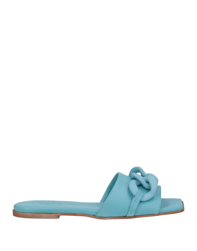 Shop Nila & Nila Woman Sandals Sky Blue Size 7 Soft Leather, Plastic