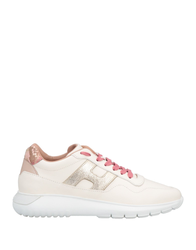 Shop Hogan Woman Sneakers Blush Size 6 Soft Leather In Pink