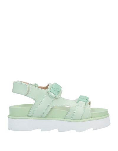 Shop Stuart Weitzman Woman Sandals Light Green Size 7.5 Soft Leather