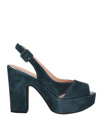 Shop Pollini Woman Sandals Midnight Blue Size 6 Soft Leather