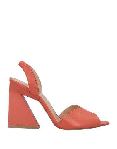 Shop Nora New York Woman Sandals Orange Size 7 Soft Leather