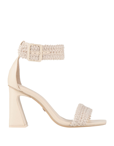 Shop Arezzo Woman Sandals Ivory Size 11 Textile Fibers In White