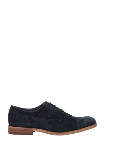 Shop Pollini Man Lace-up Shoes Midnight Blue Size 8 Soft Leather