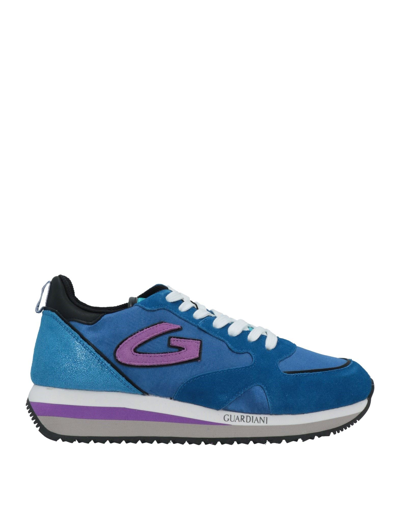 Shop Alberto Guardiani Woman Sneakers Bright Blue Size 7 Soft Leather, Textile Fibers