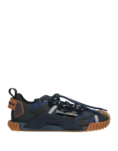 Dolce & Gabbana Mixed-material Ns1 Sneakers In Dark Blue