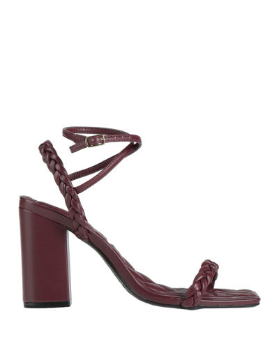 Shop Arezzo Woman Sandals Deep Purple Size 11 Textile Fibers