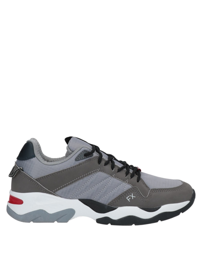 Shop Fx Frau Man Sneakers Grey Size 8 Soft Leather, Textile Fibers