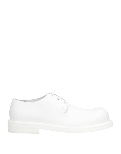 Shop Mm6 Maison Margiela Woman Lace-up Shoes White Size 7 Soft Leather