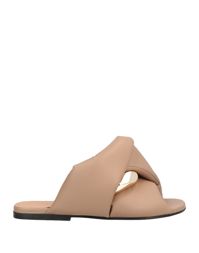 Shop Jw Anderson Woman Sandals Light Brown Size 6 Soft Leather In Beige