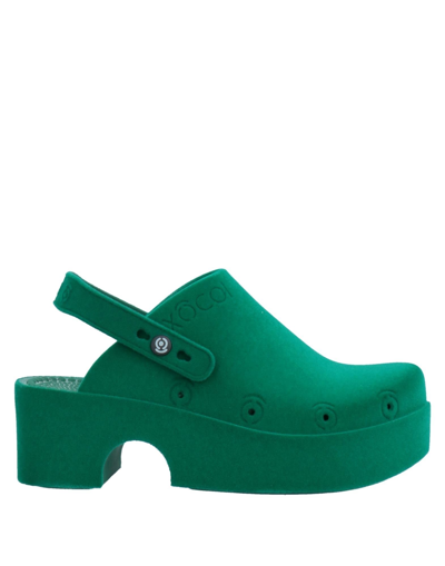Shop Xocoi Woman Mules & Clogs Emerald Green Size 7 Textile Fibers