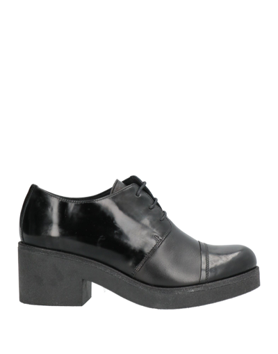 Shop Mercante Di Fiori Woman Lace-up Shoes Black Size 11 Soft Leather