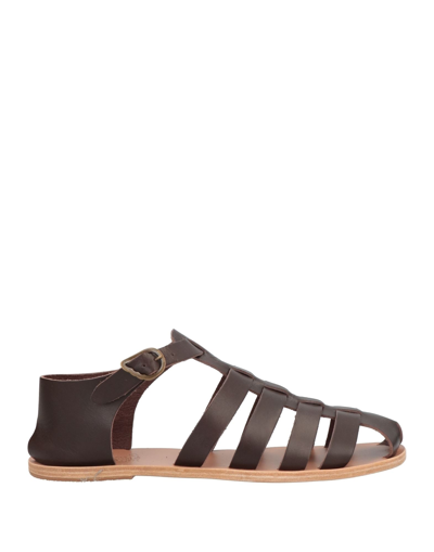 Shop Ancient Greek Sandals Man Sandals Dark Brown Size 10 Cowhide
