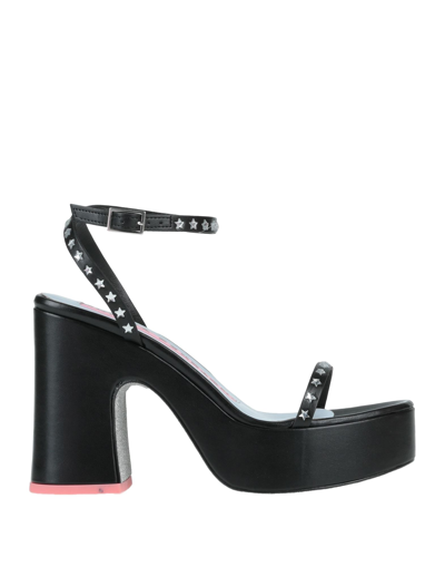 Shop Chiara Ferragni Woman Sandals Black Size 7 Textile Fibers