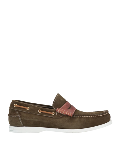 Shop Antica Cuoieria Loafers In Military Green