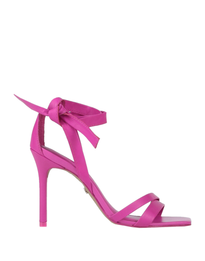 Shop Arezzo Woman Sandals Fuchsia Size 5 Goat Skin In Pink