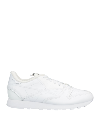 Shop Maison Margiela X Reebok Man Sneakers White Size 4 Soft Leather, Textile Fibers