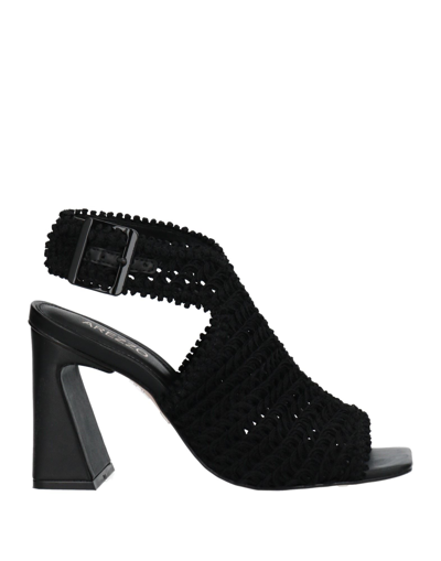 Shop Arezzo Woman Sandals Black Size 10 Textile Fibers