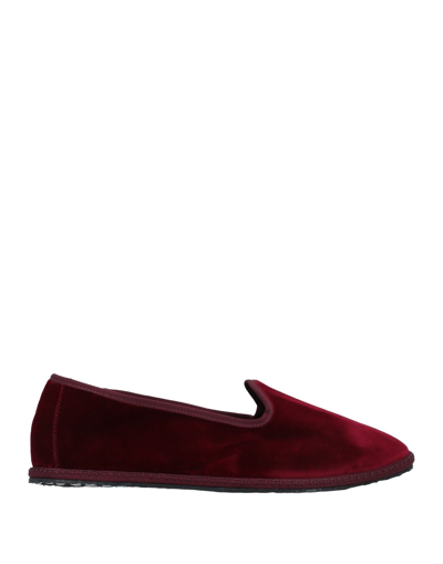 Shop Vibi Venezia Man Loafers Burgundy Size 10 Textile Fibers In Red