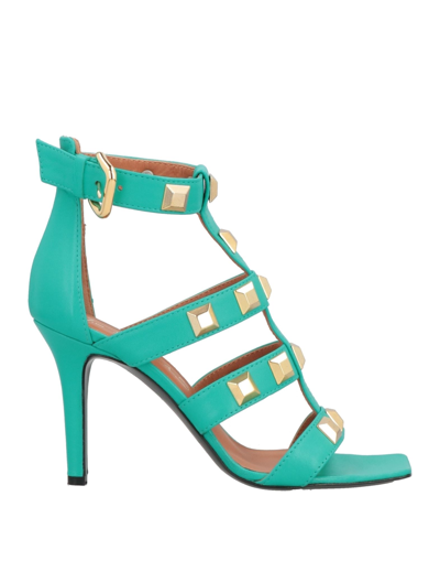 Via Roma 15 Studded 95mm Sandals In Blue