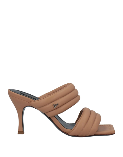 Shop Patrizia Pepe Woman Sandals Camel Size 8 Soft Leather In Beige