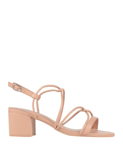Shop Arezzo Woman Sandals Blush Size 11 Textile Fibers In Pink