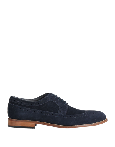 Shop Pollini Man Lace-up Shoes Midnight Blue Size 6 Soft Leather
