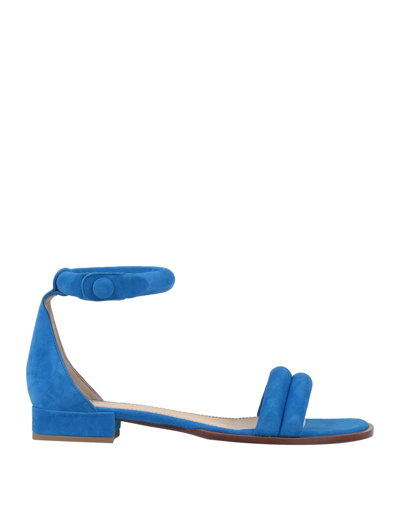 Shop Antonio Barbato Woman Sandals Blue Size 10 Soft Leather