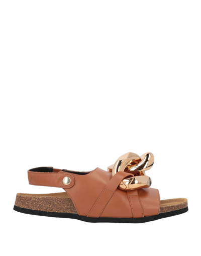 Shop Jw Anderson Woman Sandals Tan Size 8 Calfskin In Brown