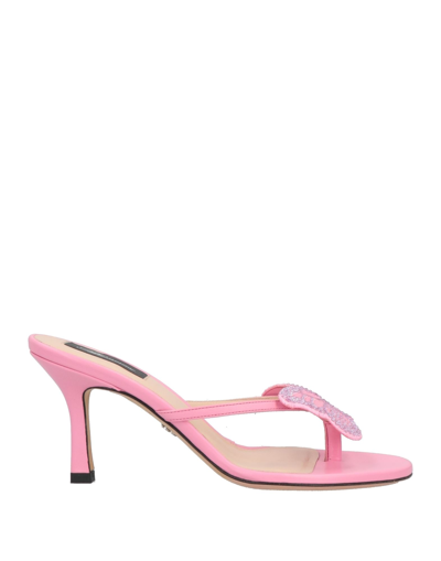 Shop Blumarine Toe Strap Sandals In Pink