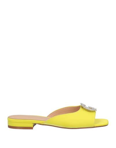 Shop Gaelle Paris Gaëlle Paris Woman Sandals Yellow Size 8 Textile Fibers