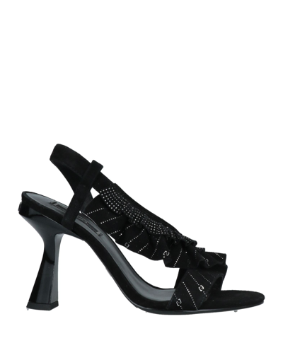 Shop Liu •jo Woman Sandals Black Size 7 Soft Leather