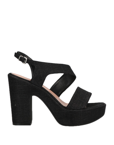 Shop Pollini Woman Sandals Black Size 6 Textile Fibers