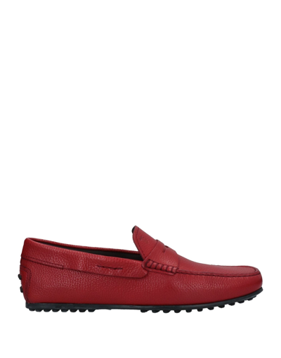 Shop Tod's Man Loafers Red Size 10 Soft Leather