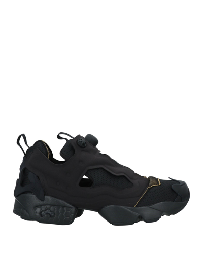 Shop Maison Margiela X Reebok Man Sneakers Black Size 8.5 Soft Leather, Textile Fibers
