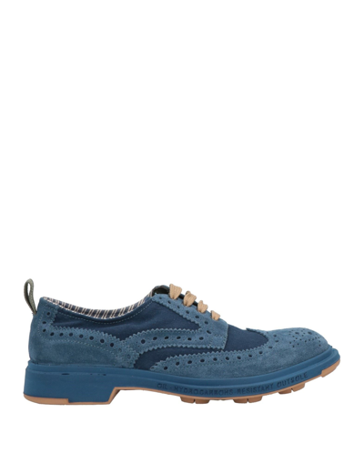 Shop Pezzol 1951 Man Lace-up Shoes Blue Size 10.5 Soft Leather, Textile Fibers
