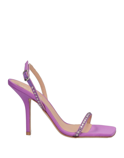 Shop Eddy Daniele Woman Sandals Light Purple Size 6 Textile Fibers, Swarovski Crystal